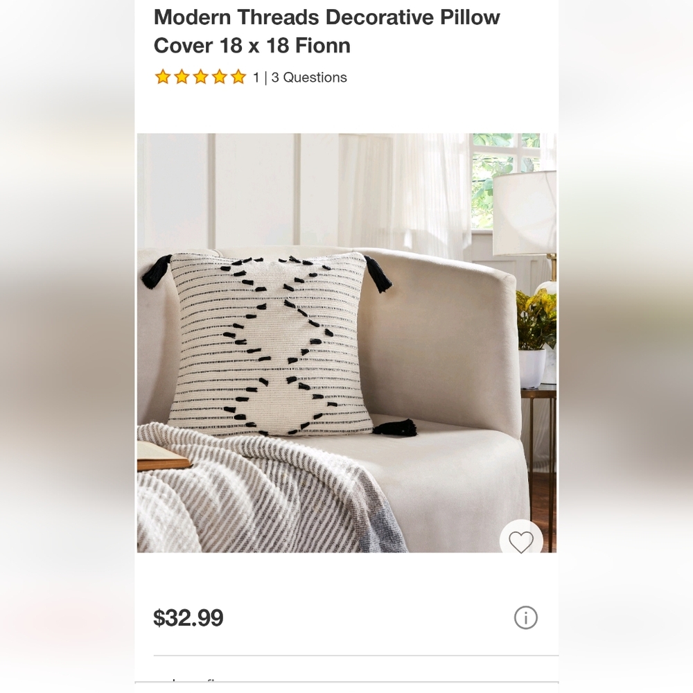 Modern Threads Decorative Pillow Cover 18x18 Flonn